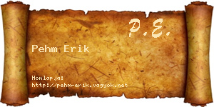 Pehm Erik névjegykártya